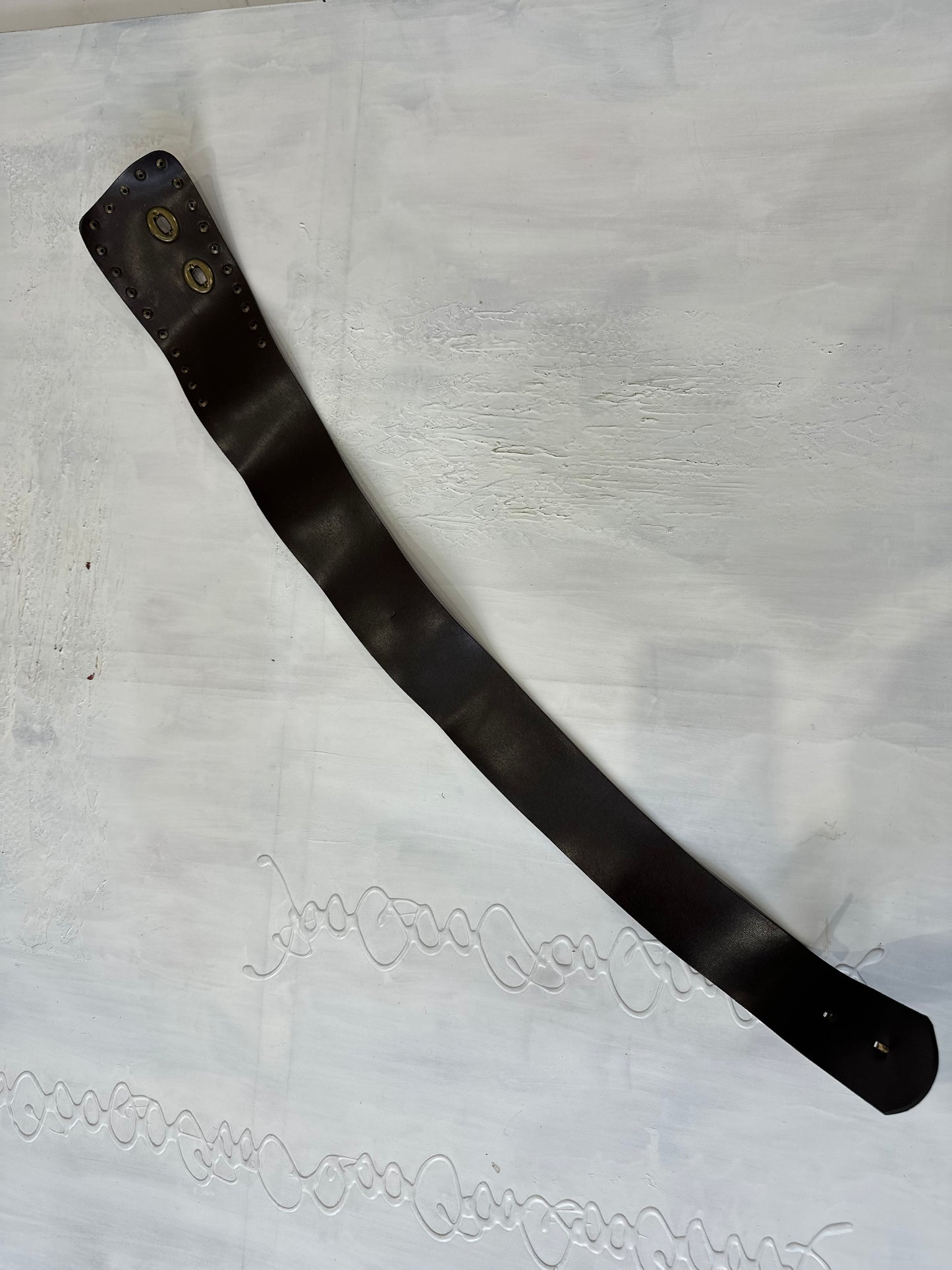 winter edit | brown faux leather belt with gold studding details