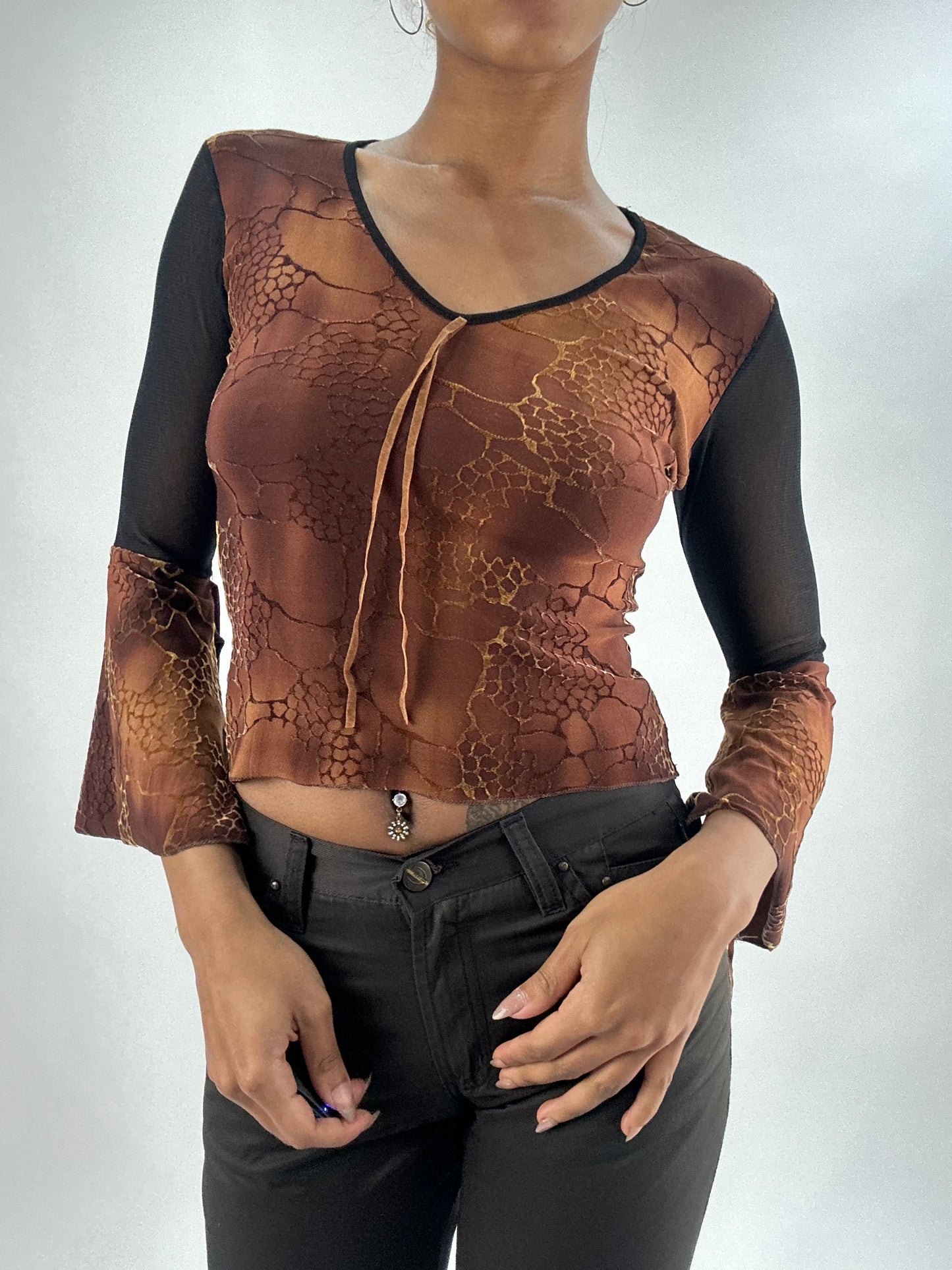 vintage edit thirty-five | small brown long sleeve top