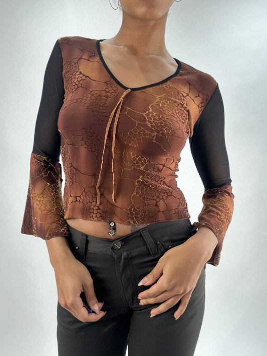 vintage edit thirty-five | small brown long sleeve top