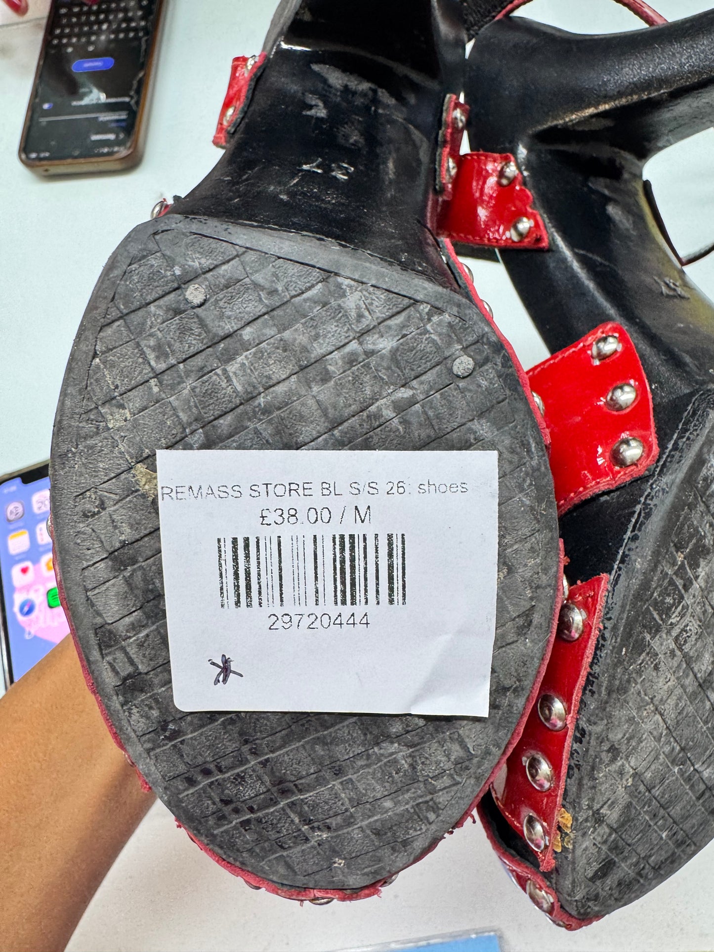 private listing - red shoes from store