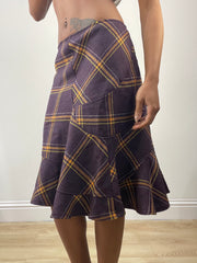 vintage edit: fashion week | small purple plaid fluted midi skirt