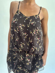FrancÉs verano drop | pequeño mameluco marrón estilo mini vestido