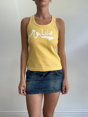 💻‼️ orange tank top with quick silver spell out in white