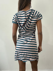 2016 edit | small pink and teal adidas stripy hooded mini dress