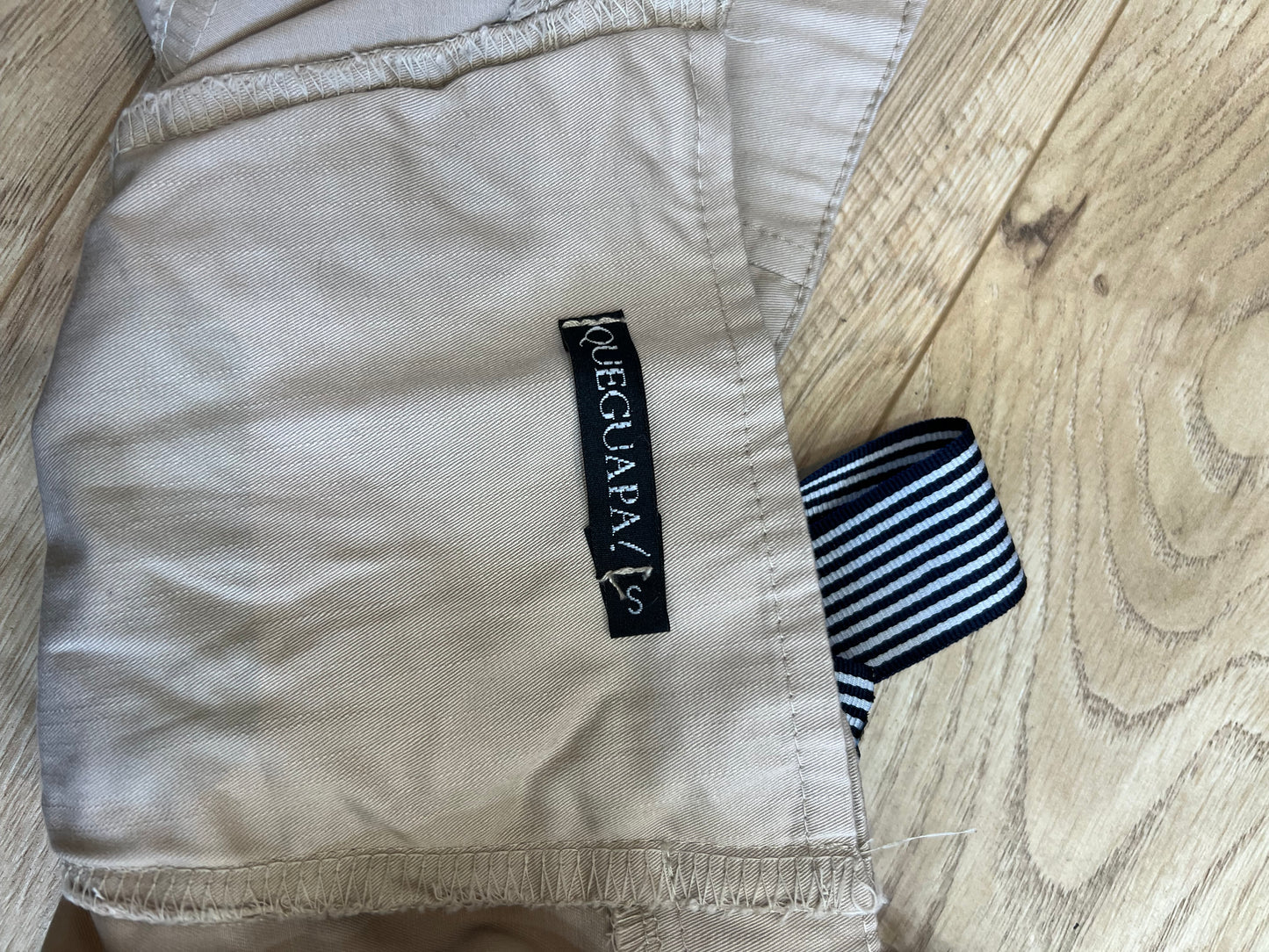 vintage edit twenty | small beige fitted top with button up front and lace up back