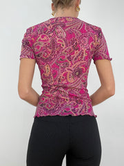 WINTER ESSENTIALS | top estampado paisley de color rosa mediano