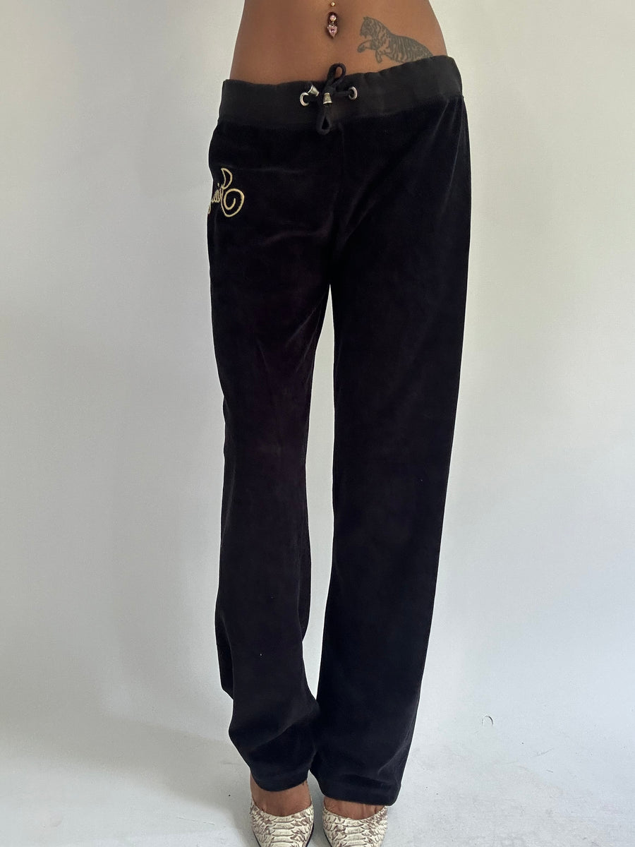 euro trash | medium black juicy couture tracksuit bottoms