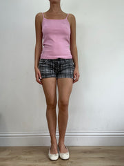 BEST PICKS | small grey two tone checkered mini shorts