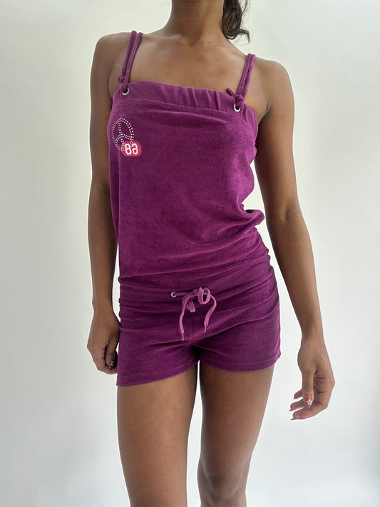 💚zara larsson drop | small purple towelling playsuit