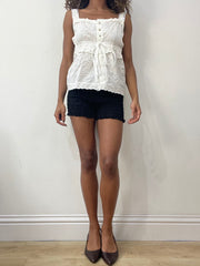 vintage edit: valentine’s day | taille: S · couleur: blanc · article: haut · détails: broderie anglaise