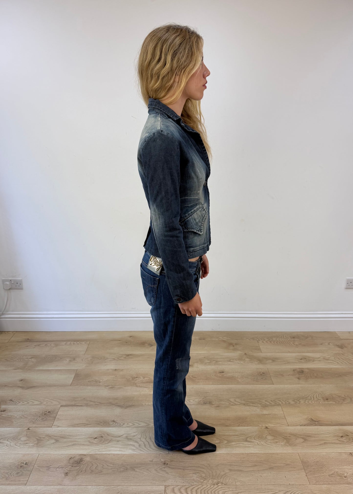 small denim button up jacket