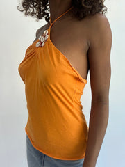 beach drop | small/medium orange old bershka O vestido de alta qualidade das mulheres