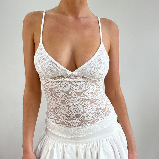 #411 venta de muestras | talla: XS · color: blanco · material: encaje · prenda: top · detalles: aria