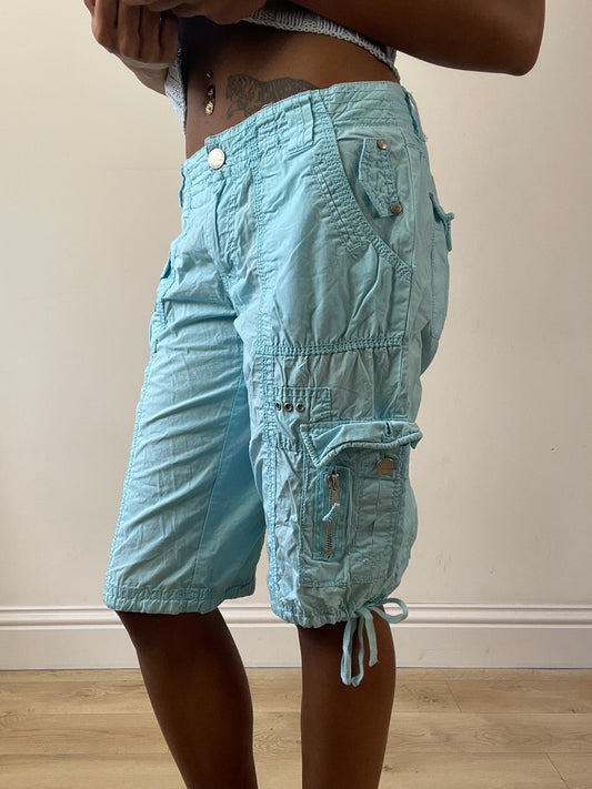 vintage edit twenty-seven | medium light blue cargo shorts