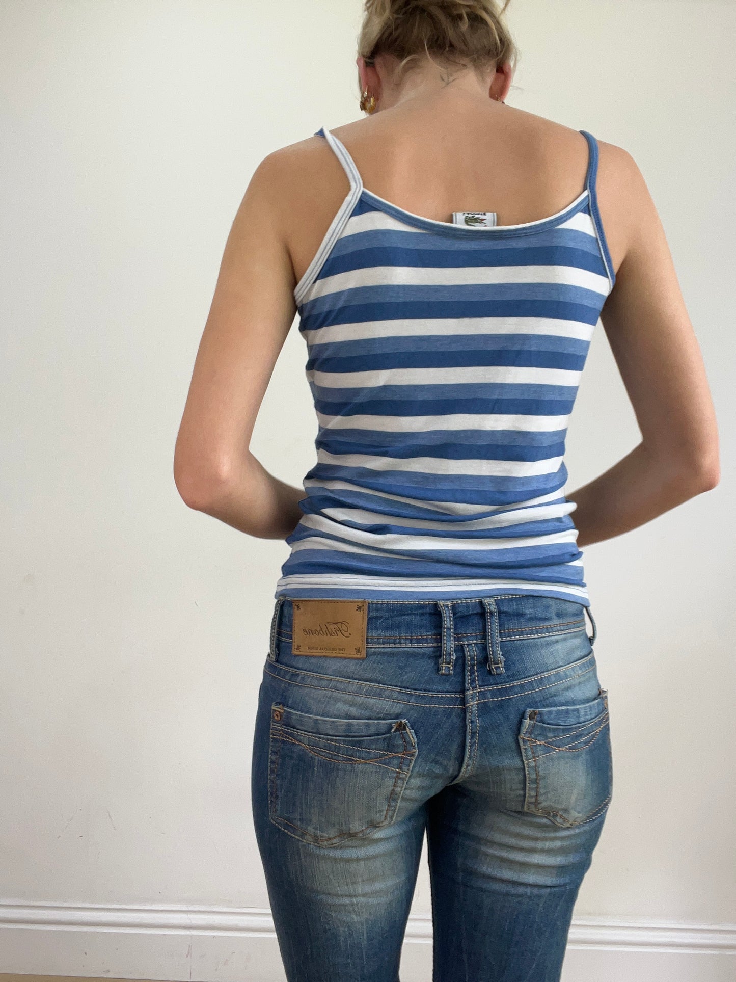 vintage edit twenty-four | small blue and white stripy lacoste cami