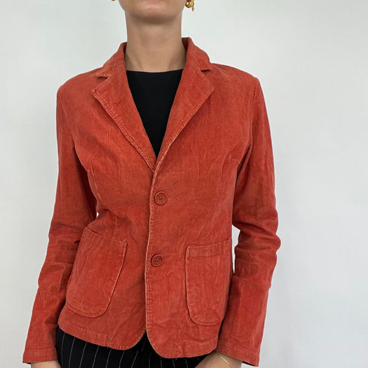 💚 CARRIE BRADSHAW DROP | medium orange button down suit style jacket