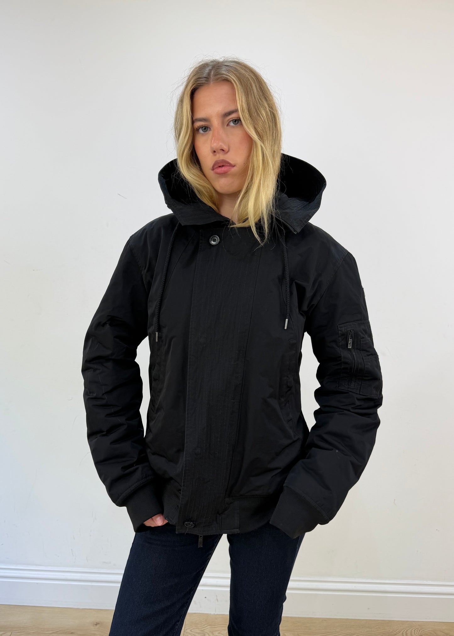 extra extra large black emporio armani coat