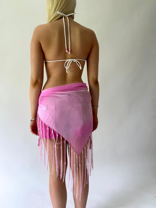 sailor drop | Farbe: Rosa · Artikel: Rock · Details: Wickelstil + Strand + Perlenbesatz + Detail