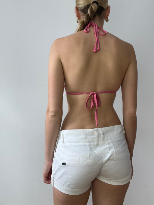 vintage edit thirty | medium pink bikini set with beaded detail on the bra