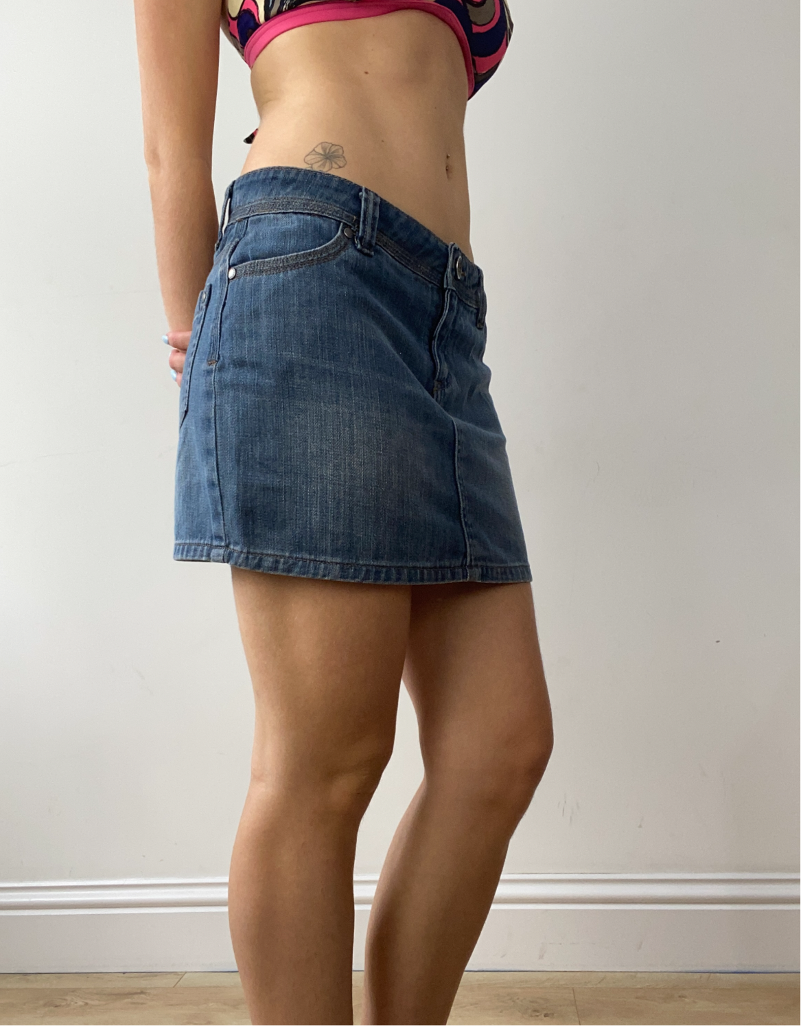 vintage edit thirty | small blue mid wash denim skirt