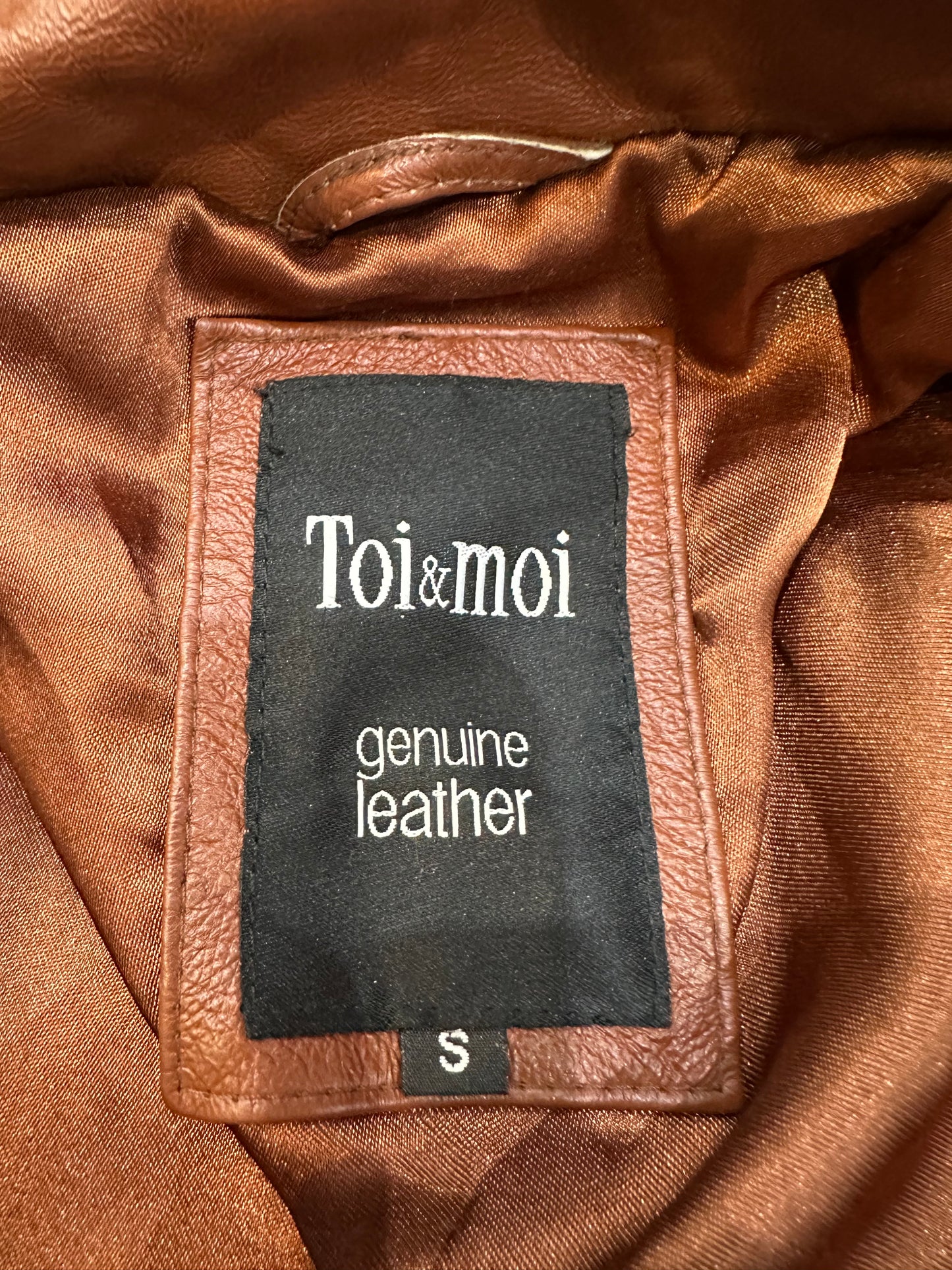 vintage edit thirty-three | small brown leather trenchcoat jacket