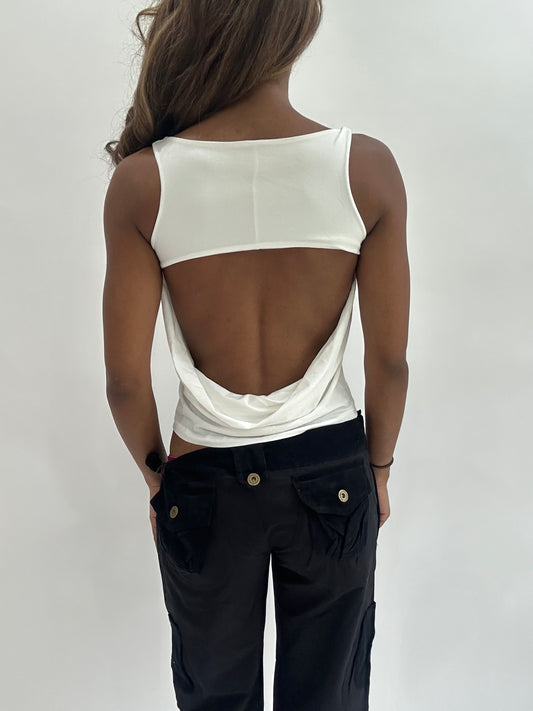 ‼️ | small white cut out back tank top