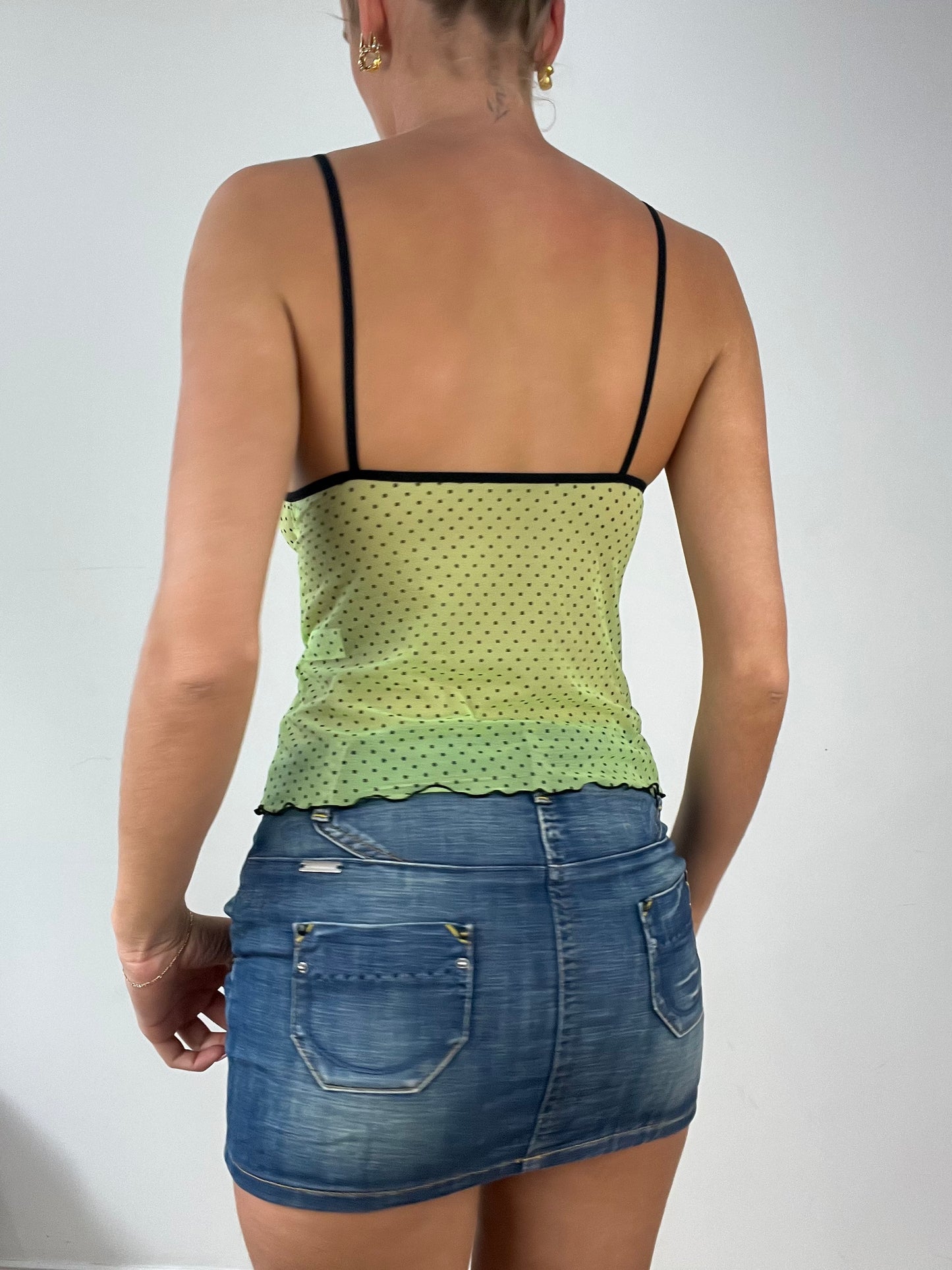 💻 DINNER PARTY | extra small green polka dot lingerie set
