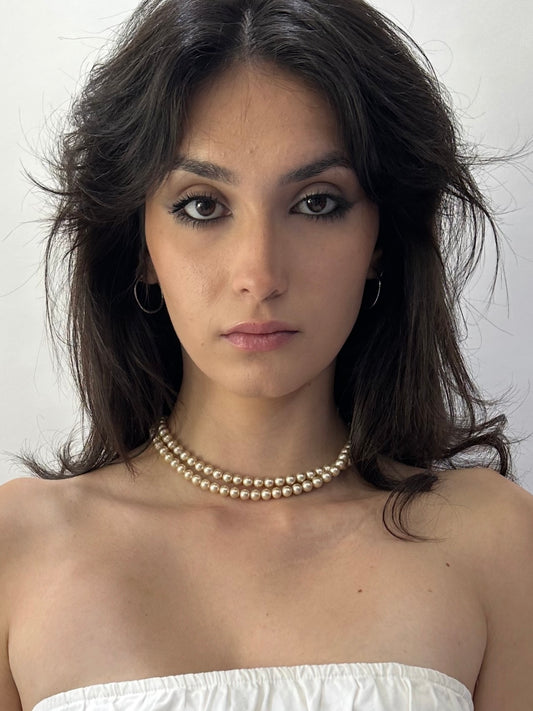 devil wears prada | one size white pearl layered necklace