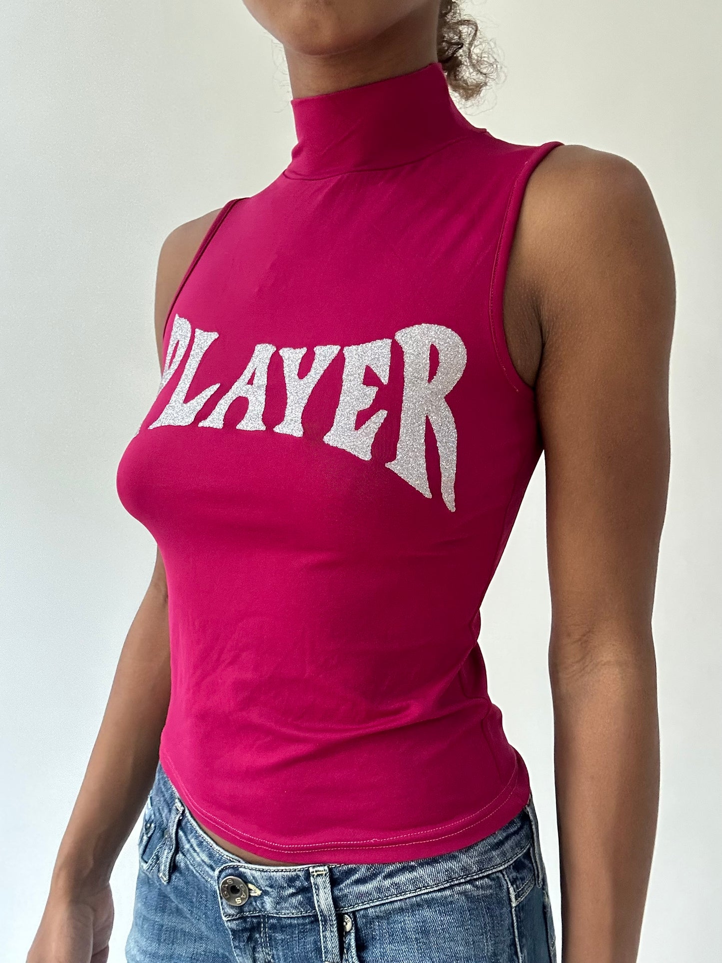 BEST PICKS | small pink player sleeveless turtleneck top