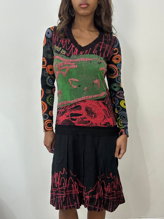 vintage edit: fashion week | small black desigual midi dress