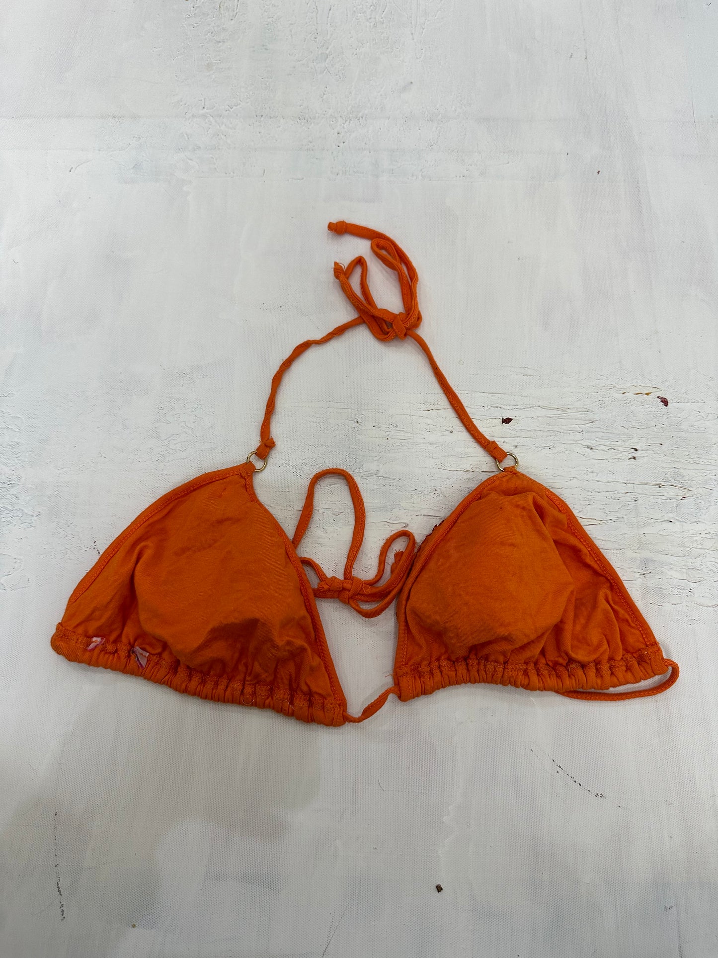 vintage edit twenty-one | medium orange sequin bikini top
