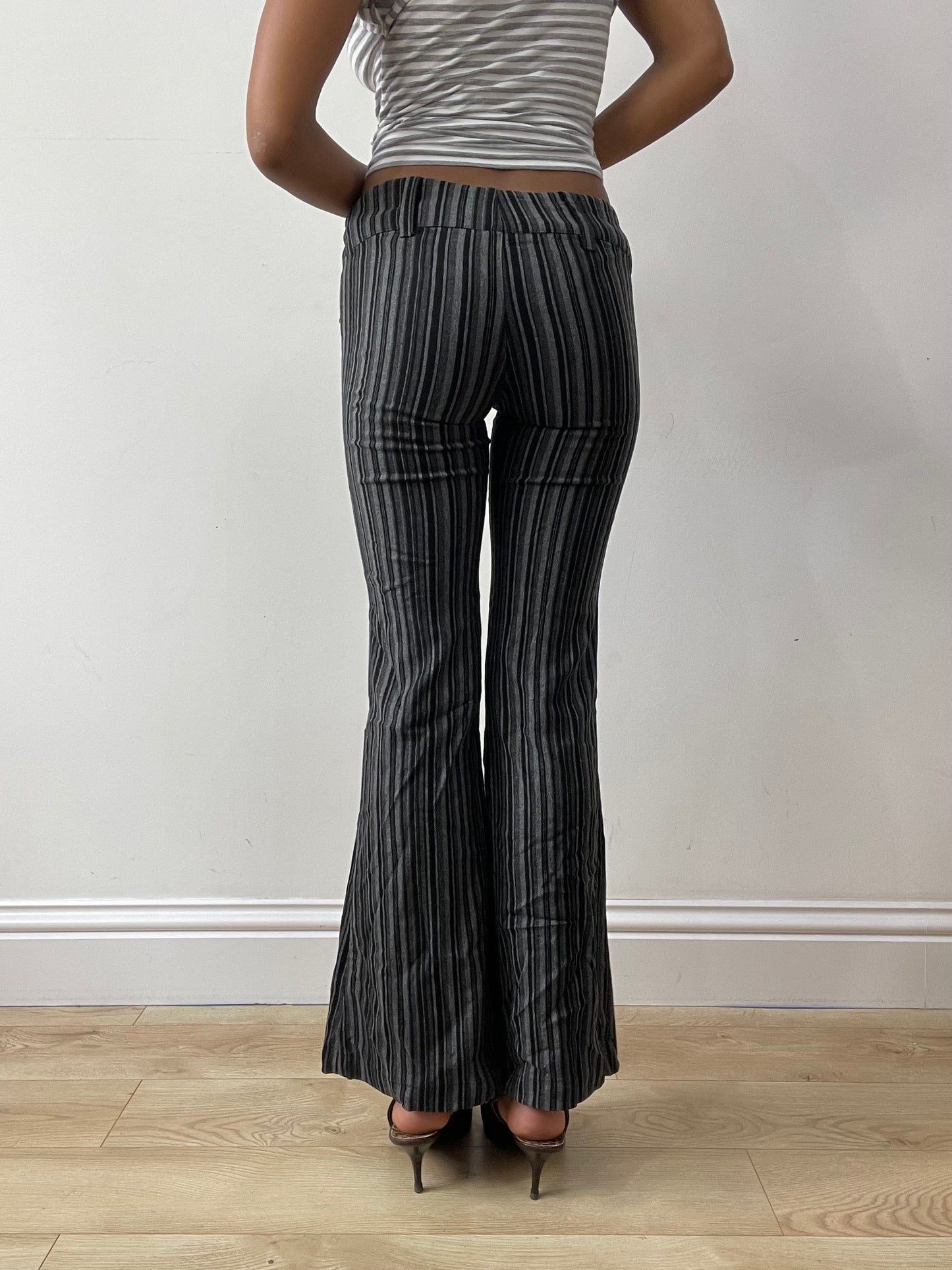 midsummer edit | extra small black and grey striped trousers