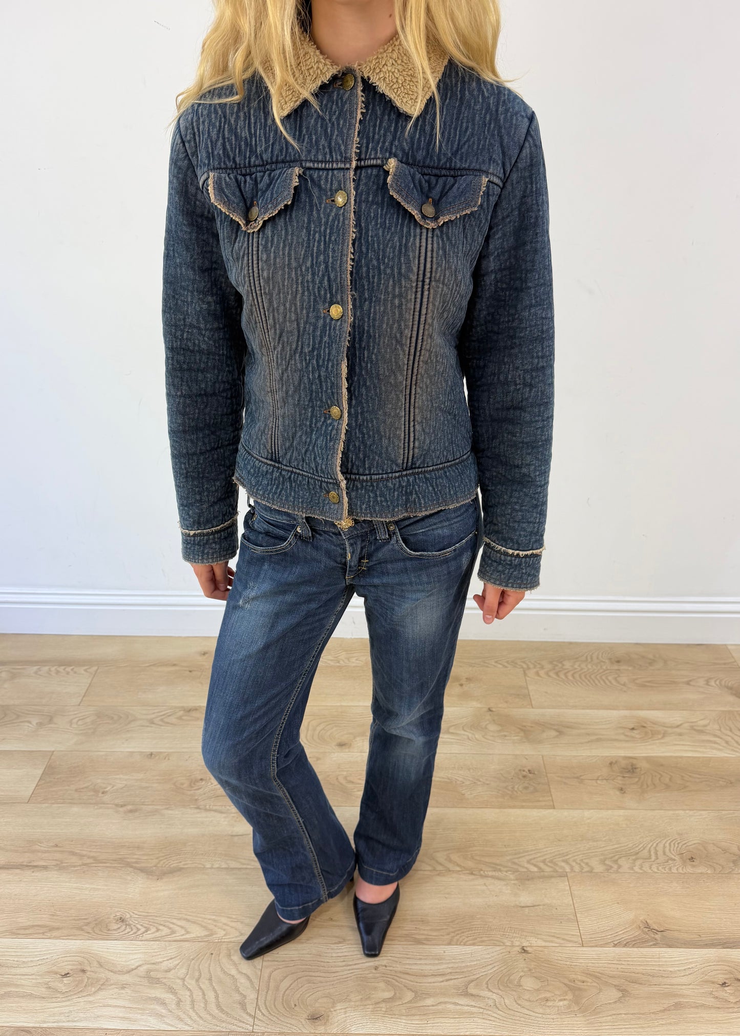 medium denim jacket with sherpa lining