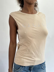 wag drop | taille: S · couleur: fauve · article: débardeur · détails: strass + liu jo