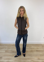 small brown gilet