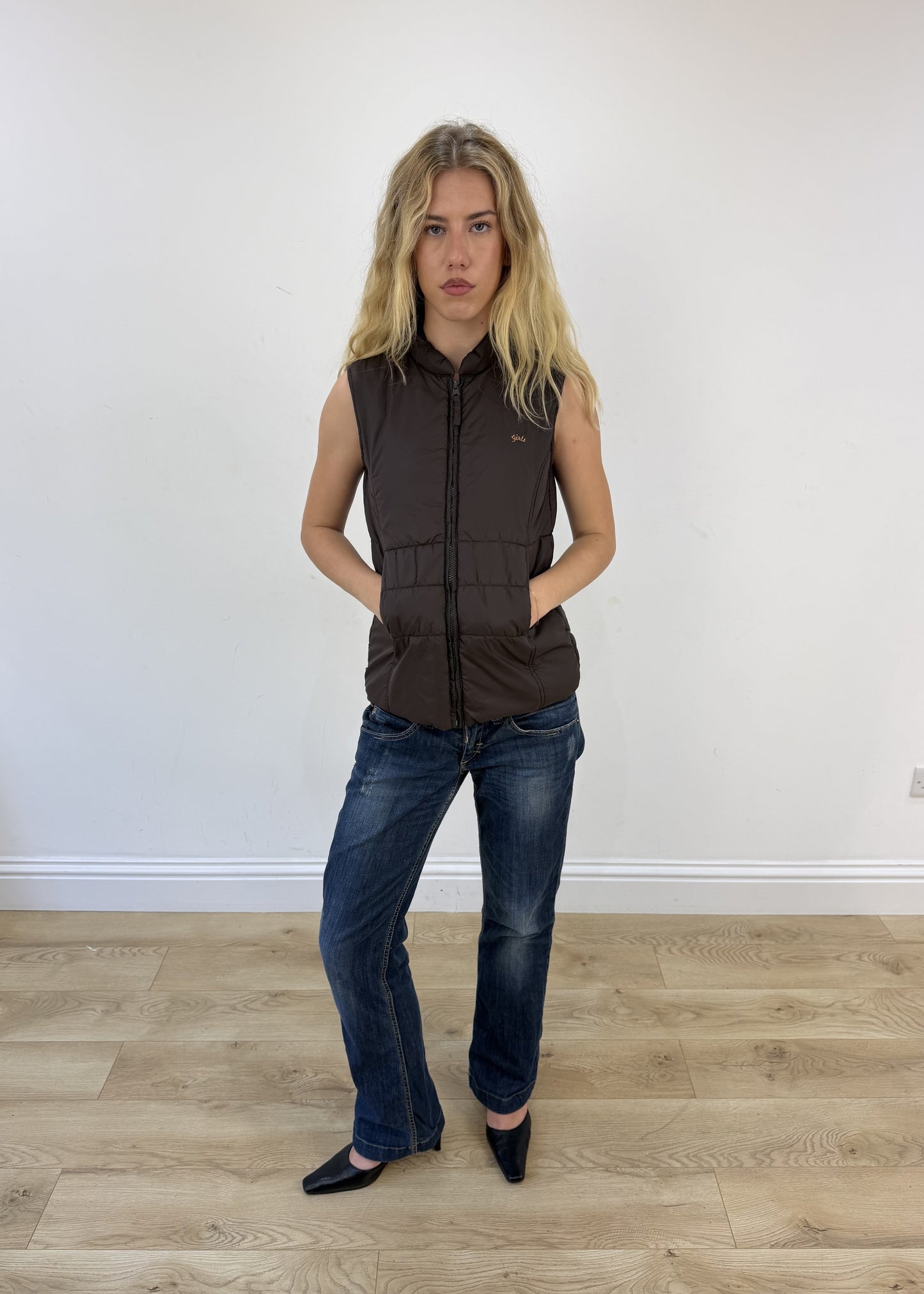 small brown gilet