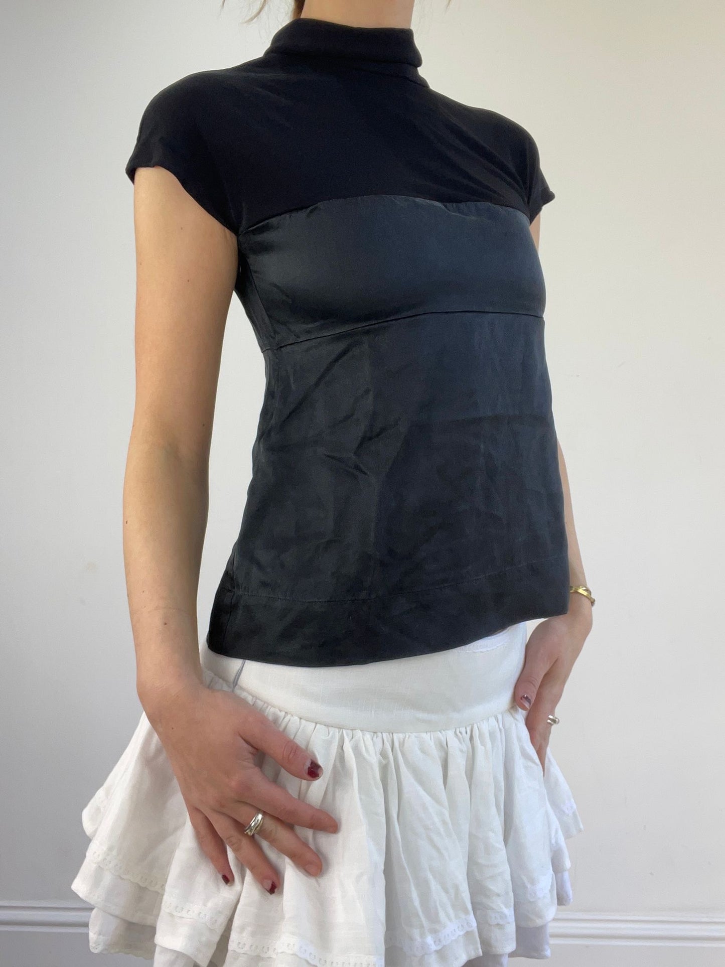 vintage edit seventeen | extra small black high neck top