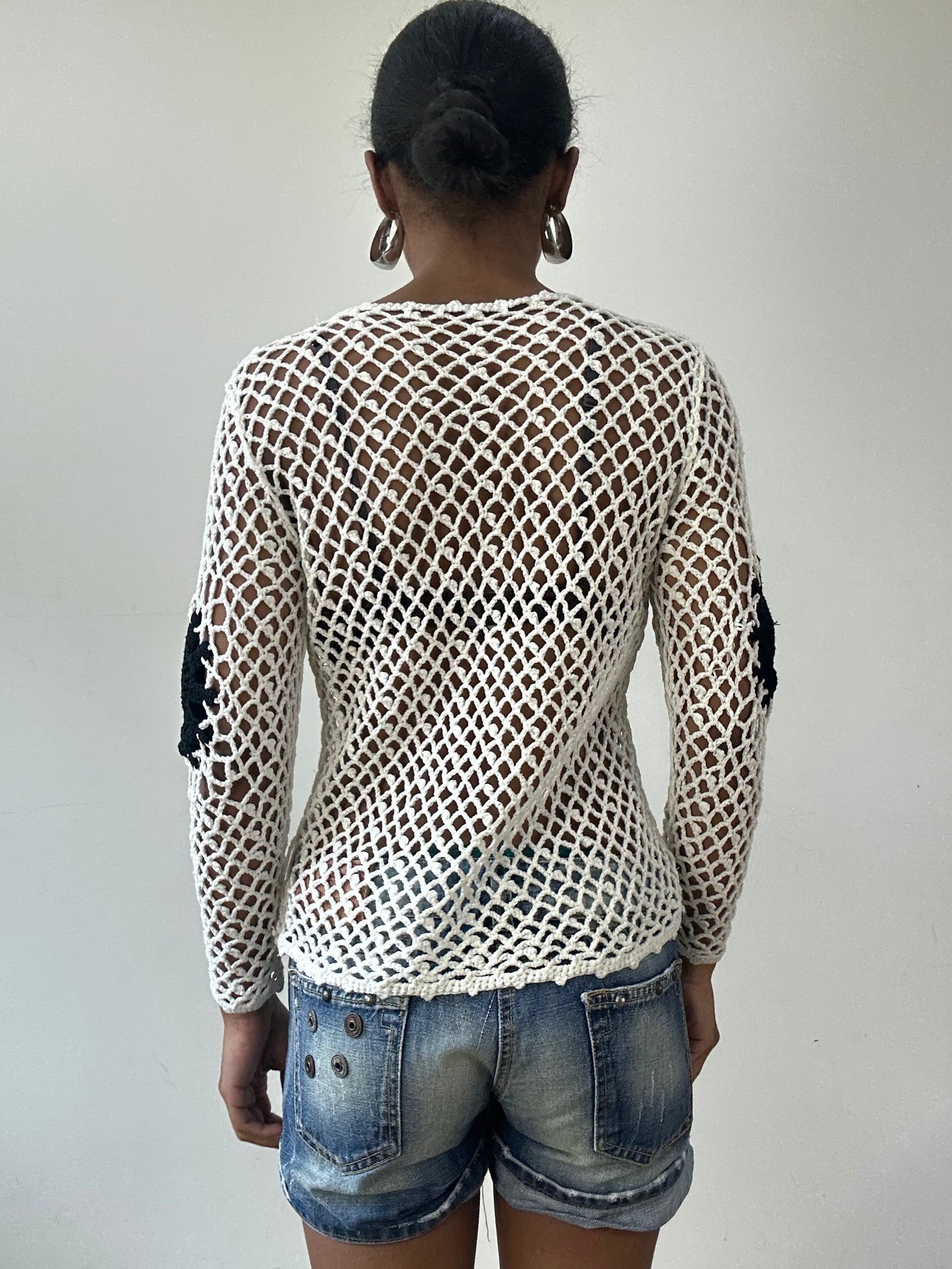 vintage edit thirty-one | small white crotchet long sleeve top