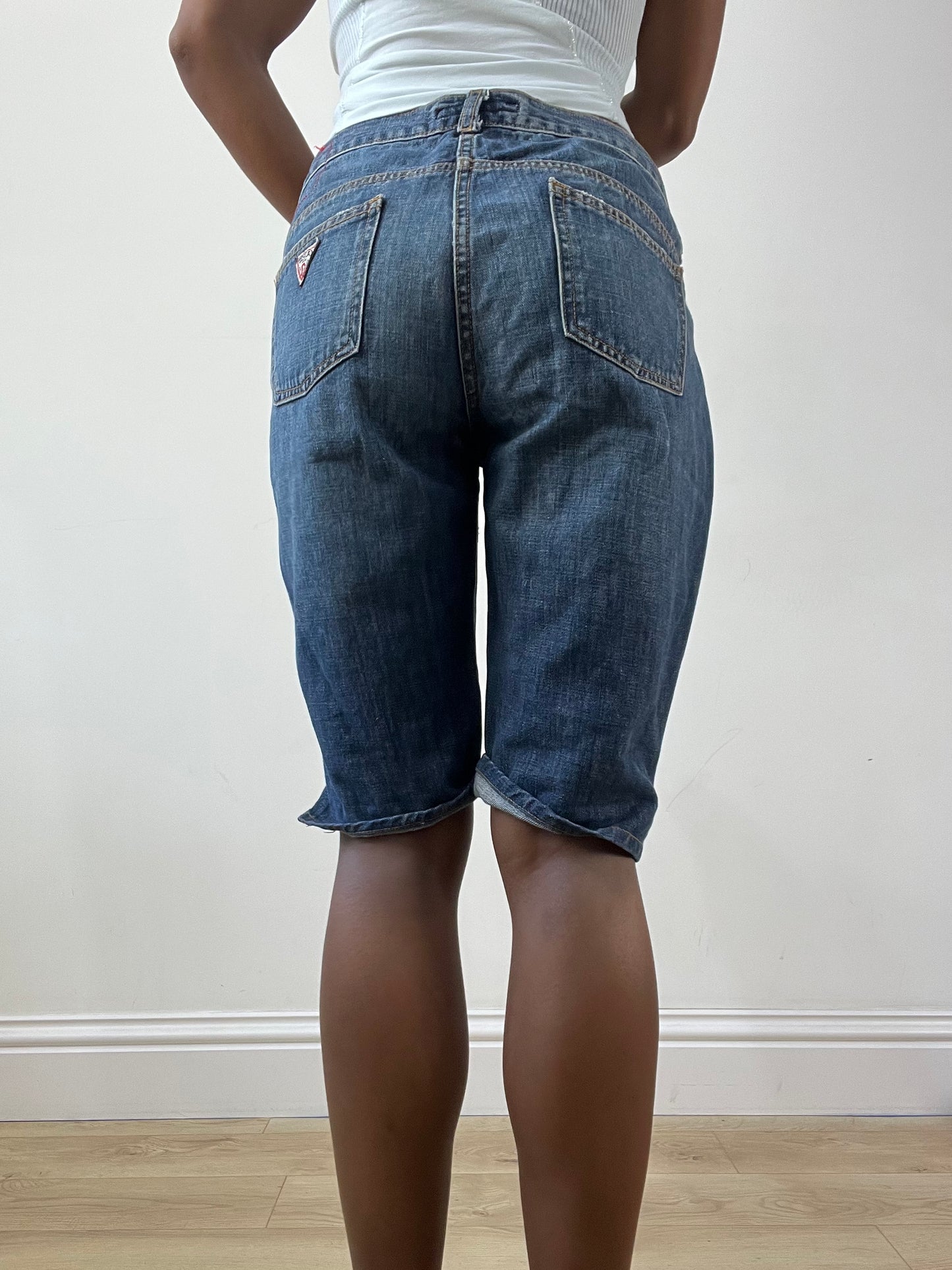 BEST PICKS | large blue guess denim knee length shorts