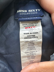 LFW edit | extra small navy blue miss sixty سترة الفضة المزدوجة