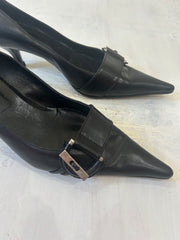 SATC drop | couleur: noir + argenté · article: chaussures à talons · détails: détail + boucle + UK 5