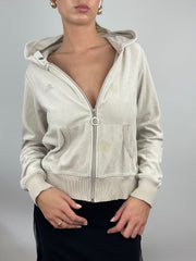 ADDISON RAE DROP | Cidade de beige velour hoodie