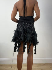 BEST PICKS | small black layered mini skirt with strap details