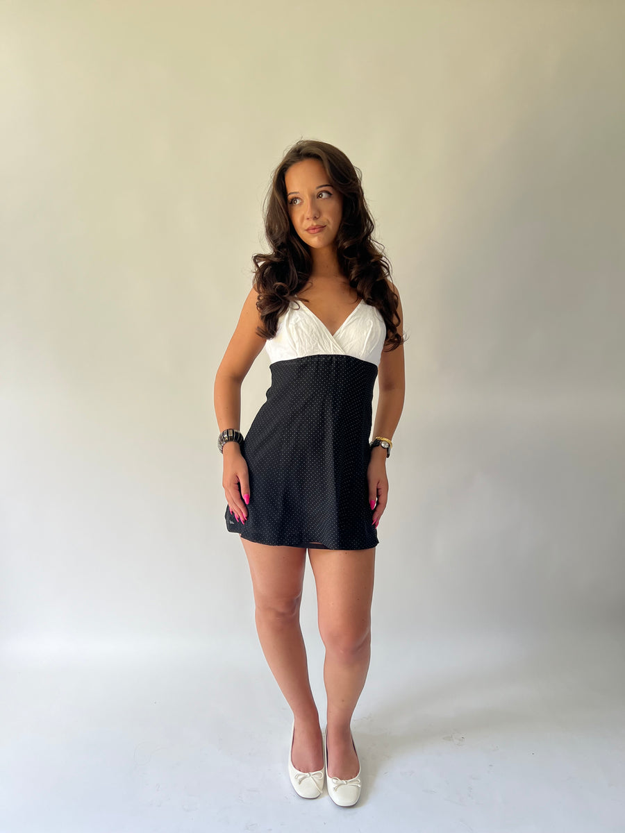 SATC drop | taille: S · couleur: noir + blanc · article: robe · détails: pois