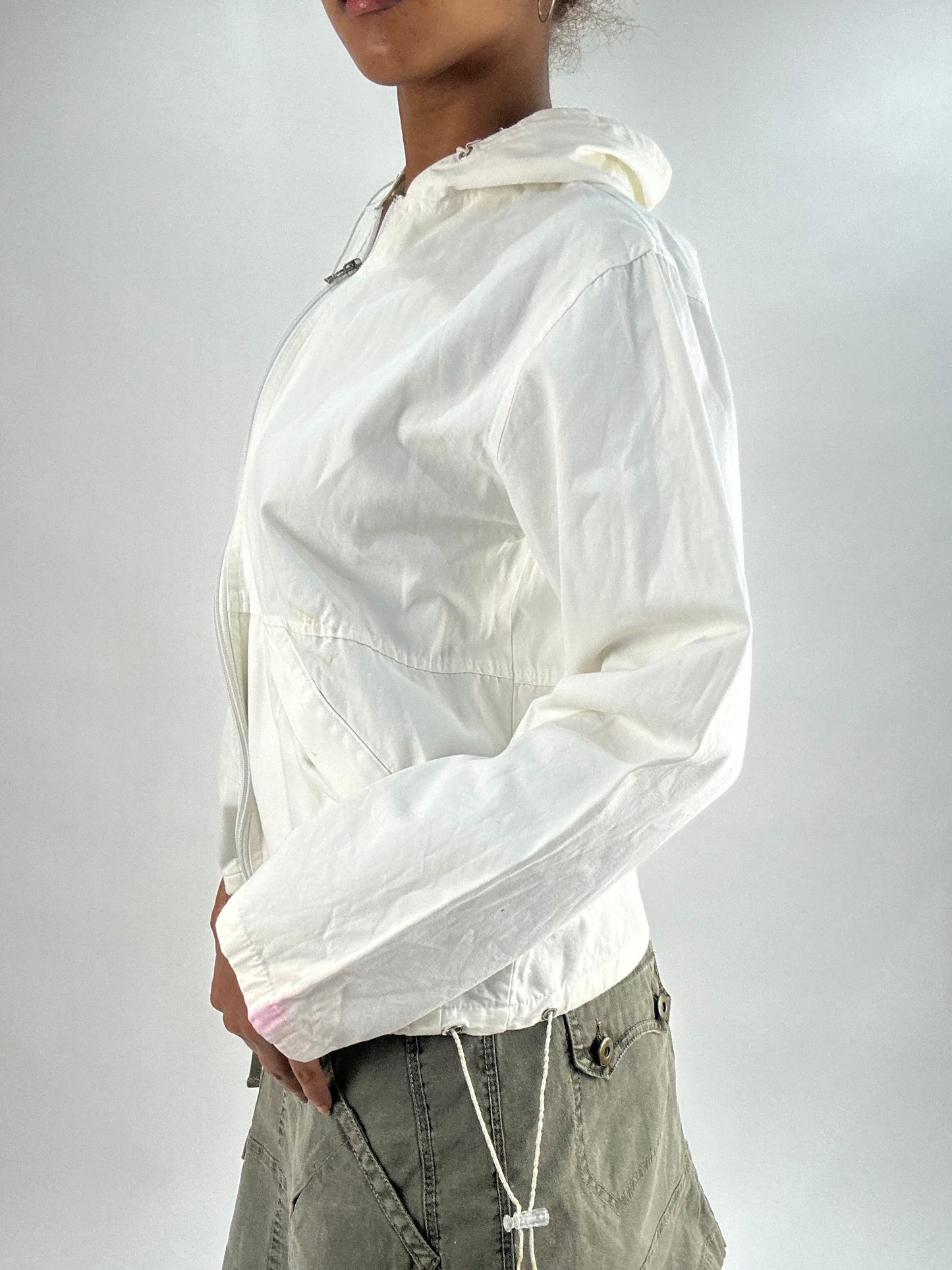 🧼vintage edit thirty-five | medium white zip up hoodie