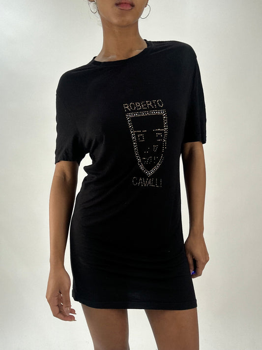 vintage edit thirty-five | small black roberto cavalli midi dress