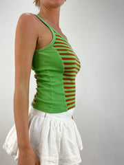 vintage edit fourteen | large green striped vest top