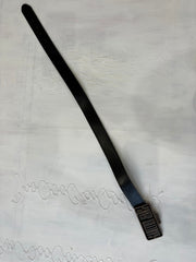 winter edit | black gaultier jeans leather belt with logo buckle