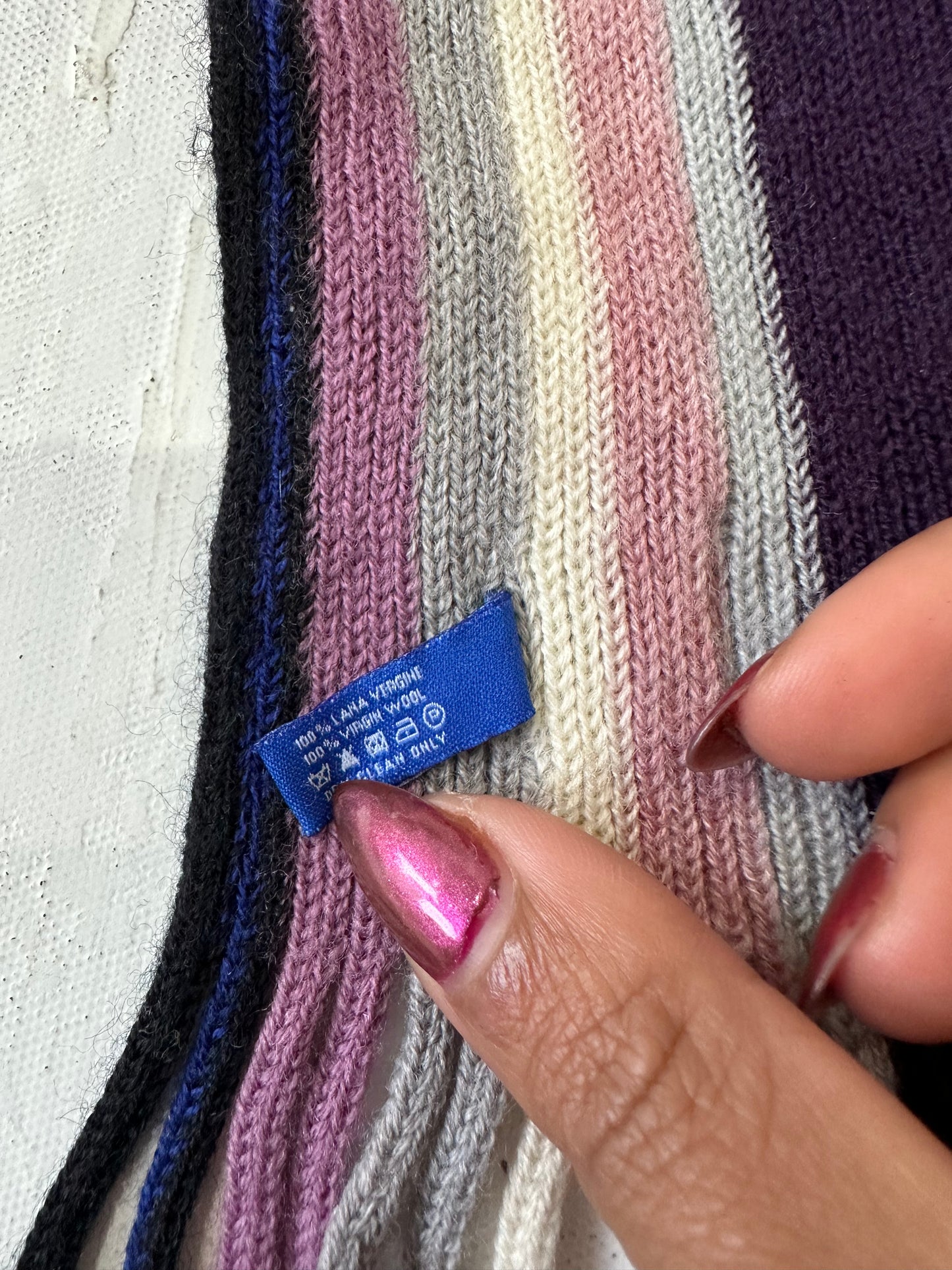 winter edit | purple and pink striped tassel scarf