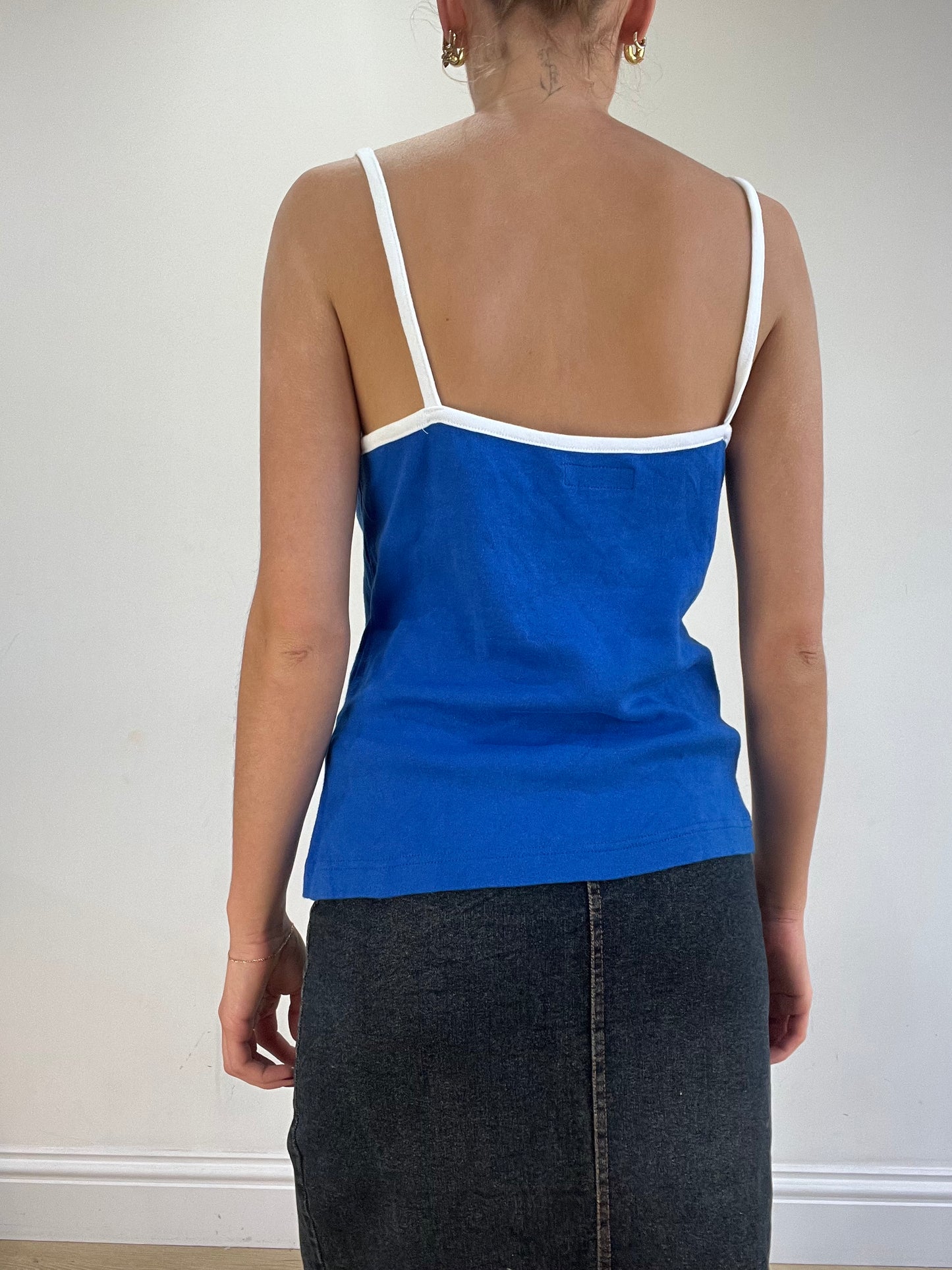 vintage edit sixteen | medium blue and white italia cami